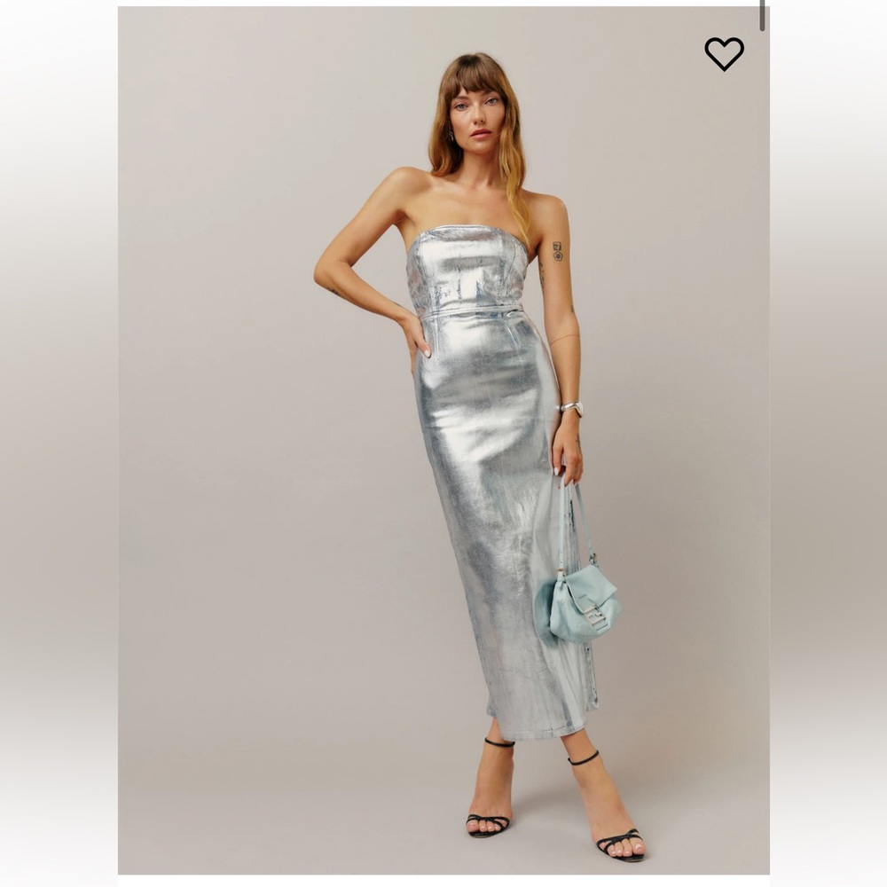Reformation Eugenia Denim Midi Dress